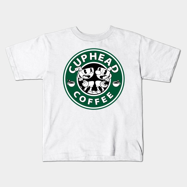 COFFEE - CUPHEAD Exclusive Kids T-Shirt by artdrawingshop